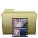 Brown Folder Movie Icon 128x128 png